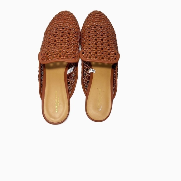 AMERICAN EAGLE OUTFITTERS BROWN LOW HEEL WOVEN SLIDES size 11 - Picture 3 of 10